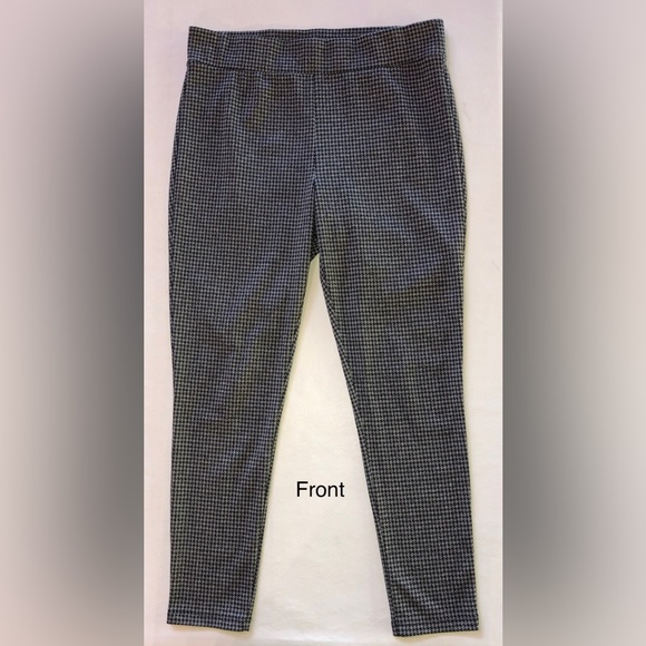 LOFT Houndstooth Leggings Gray Black (L) - Picture 3 of 15